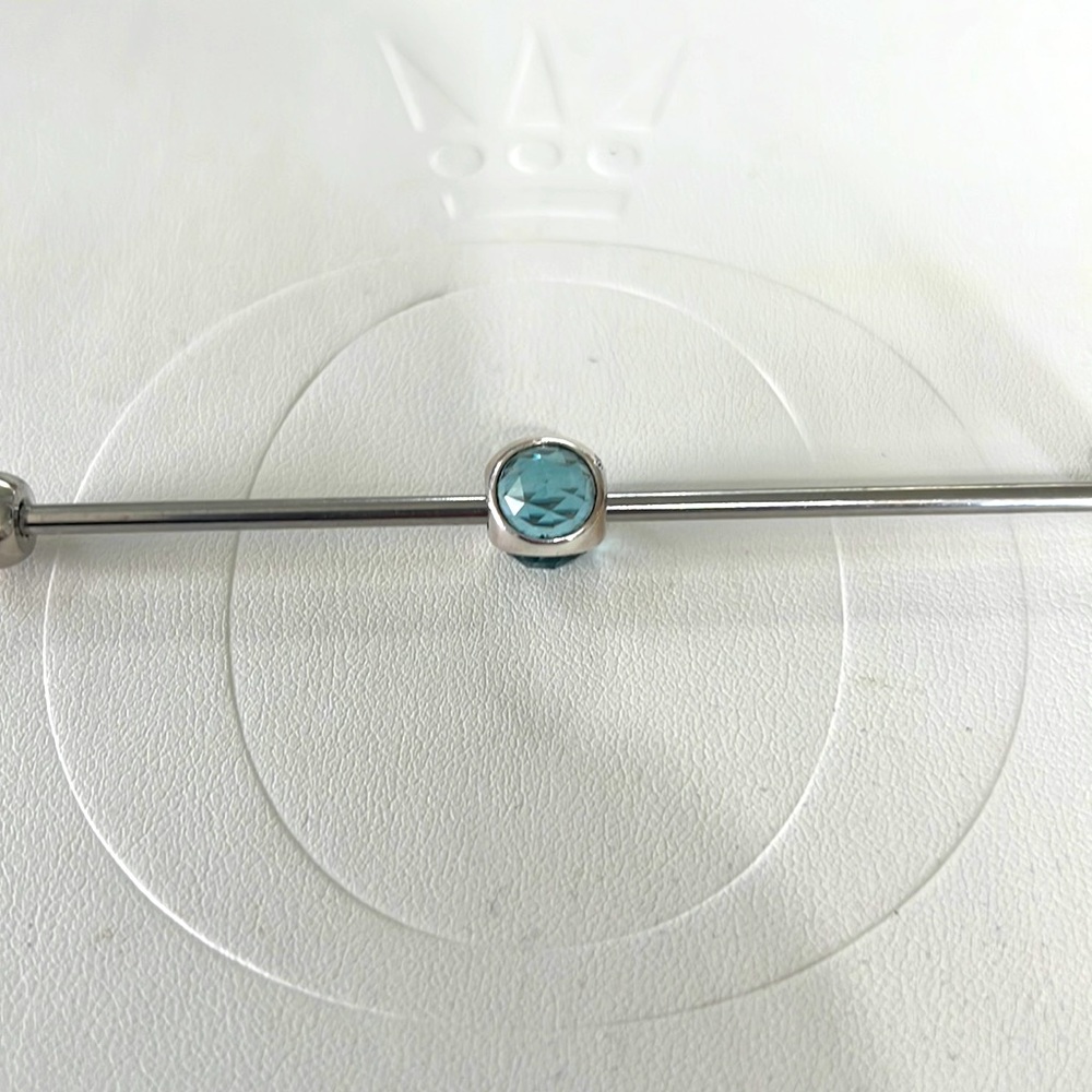 Pandora sterling silver and light blue cz charm
